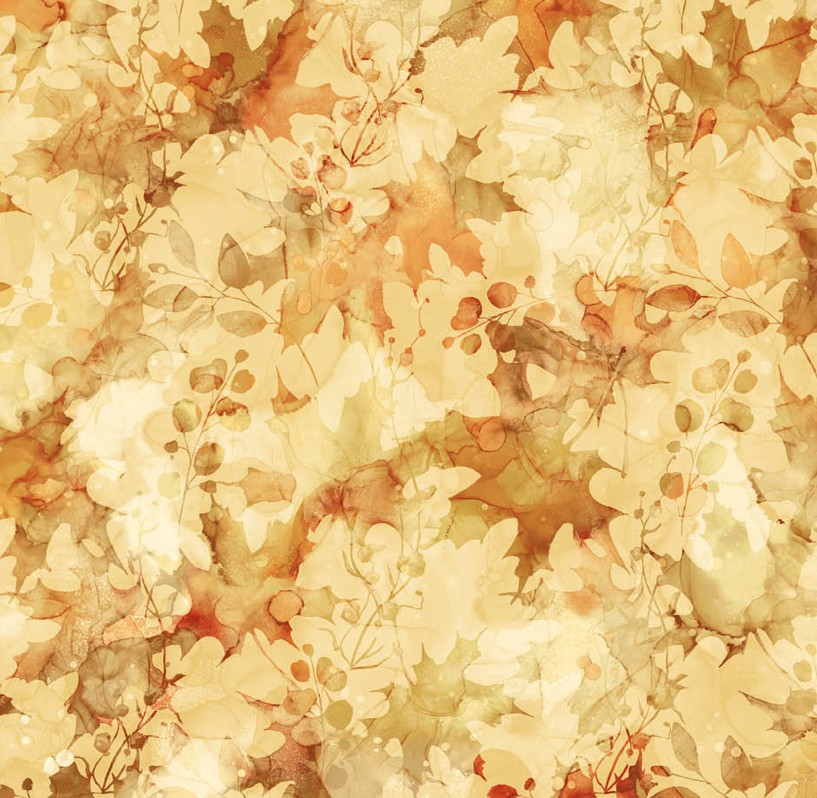 Autumn Breeze Leaf Texture Ochre by Deborah Edwards & Melanie Samra for Northcott Fabrics
