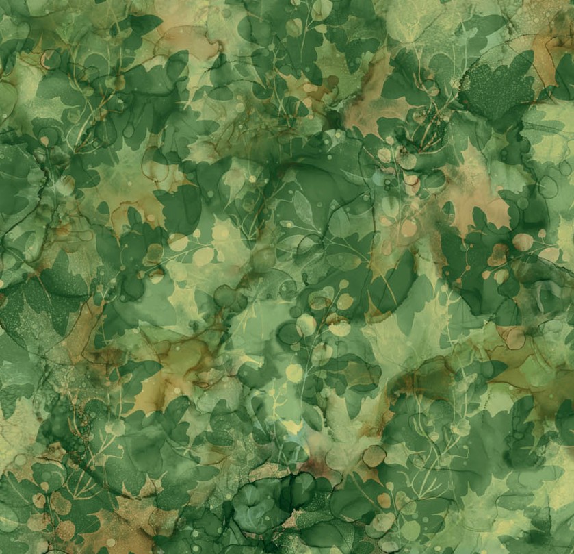 Autumn Breeze Leaf Texture Dark Green by Deborah Edwards & Melanie Samra for Northcott Fabrics