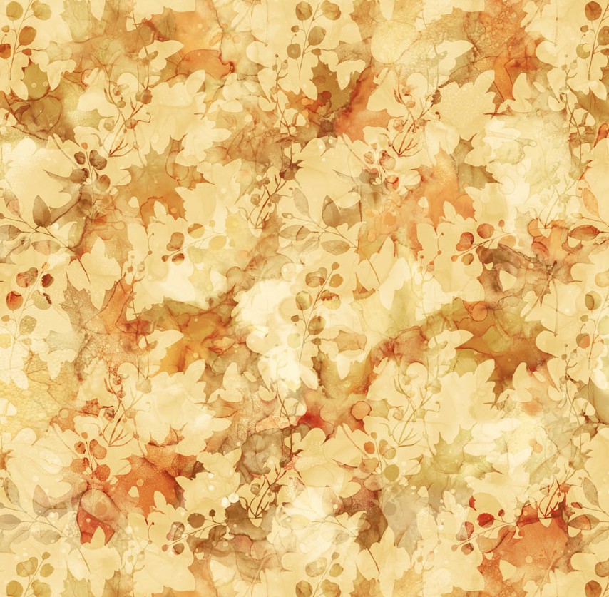 Autumn Breeze Leaf Backing Ochre by Deborah Edwards & Melanie Samra for Northcott Fabrics
