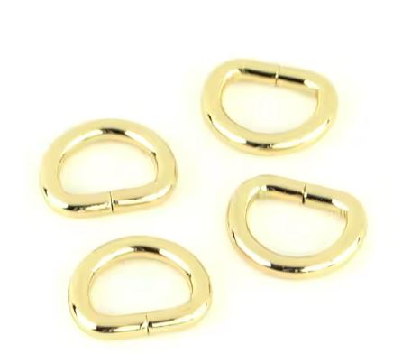 Four D-Rings, 1/2" in Gold from Sallie Tomato