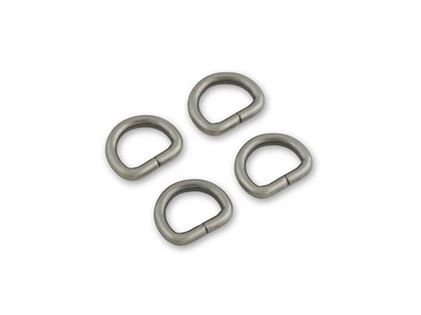 Four D-Rings, 1/2" in Antique Nicket from Sallie Tomato