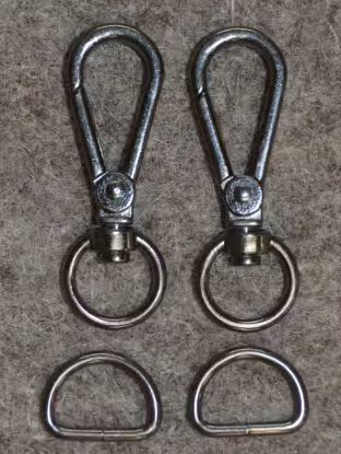 Black 1/2in Narrow Back Strap Hardware 4pc