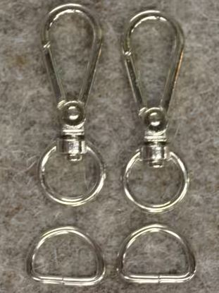 Silver 1/2in Narrow Back Strap Hardware 4pc