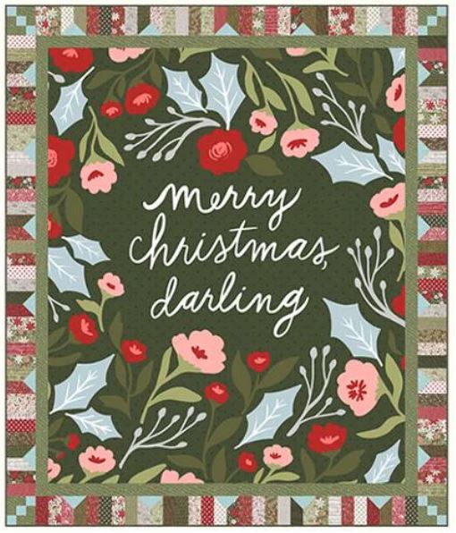 Merry Christmas Darling Panel Quilt by Lella Boutique from Moda