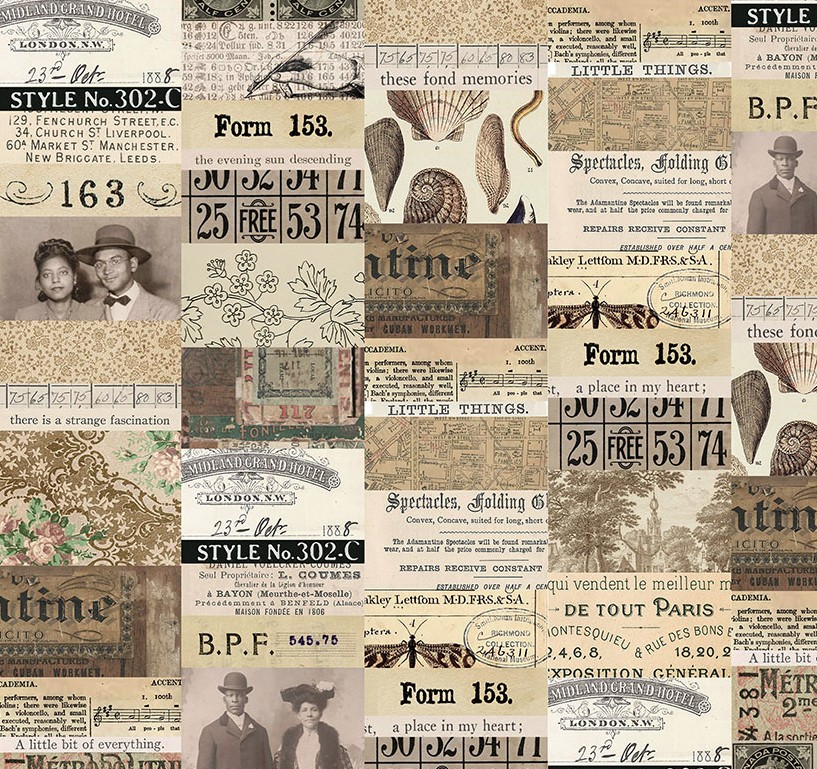 Palette Neutral Collage Neutral by Tim Holtz for FreeSpirit Fabrics