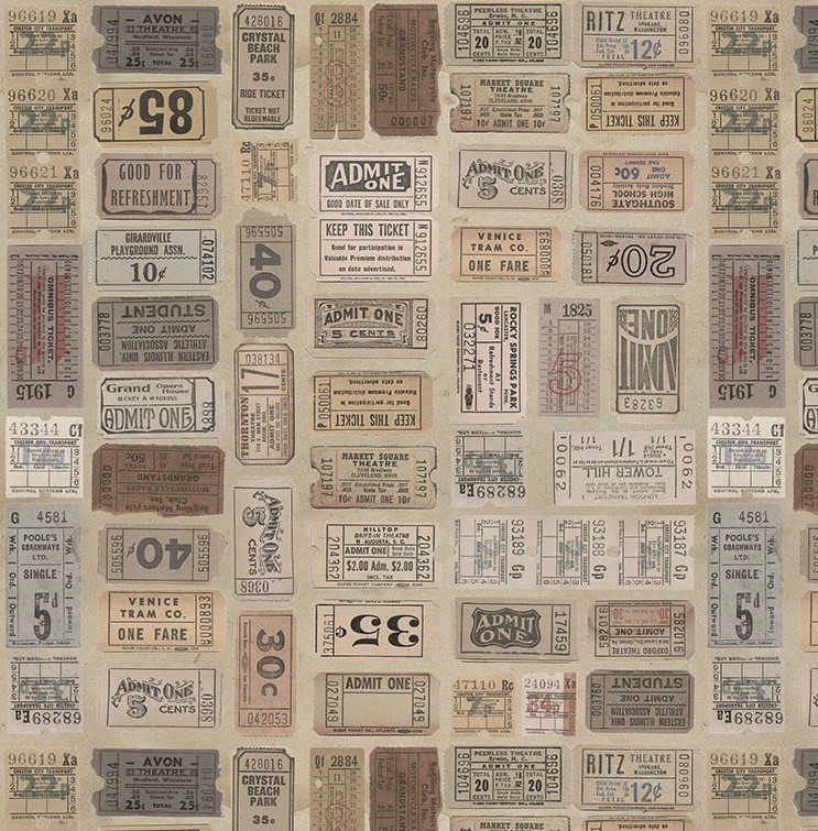 Palette Neutral Tickets Neutral by Tim Holtz for FreeSpirit Fabrics