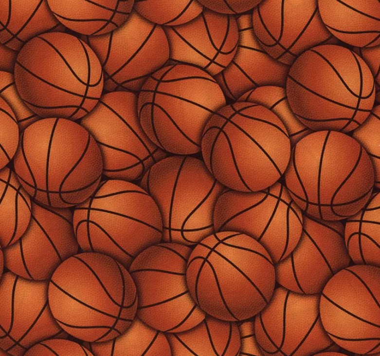 Elite Athlete Packed Basketball Orange by Gail Cadden for Timeless Treasures