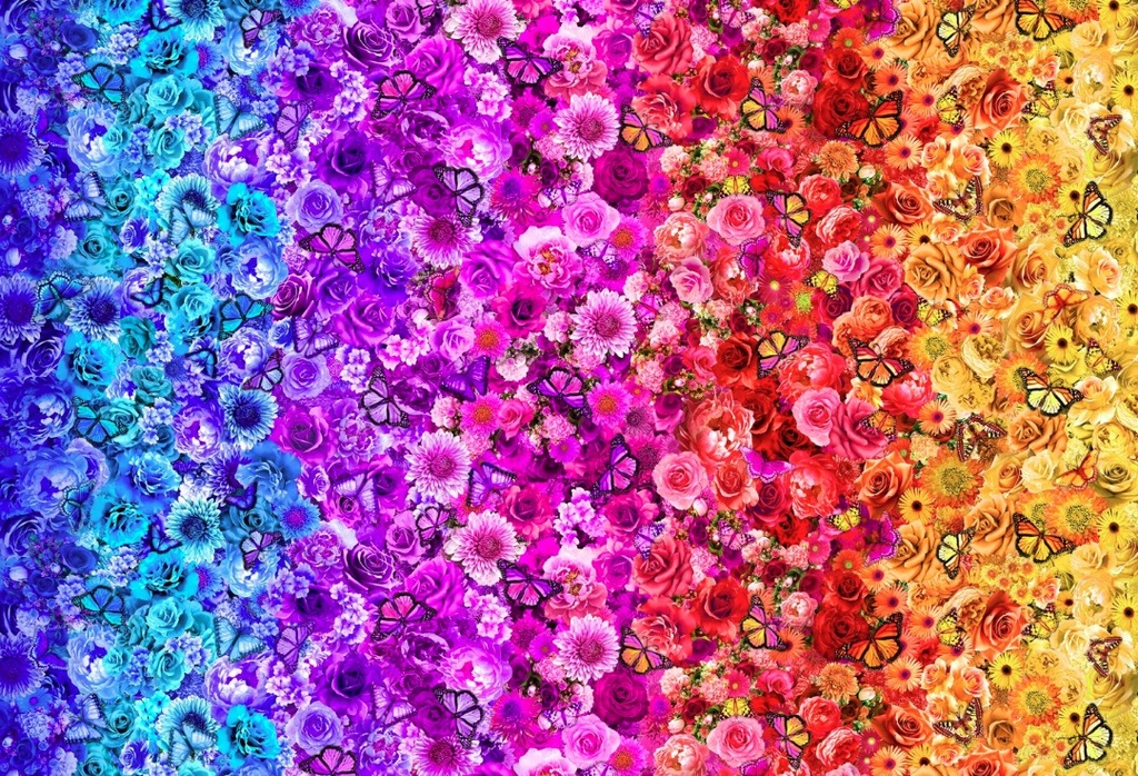 Butterfly Garden Butterflies Multi Panel from Timeless Treasures