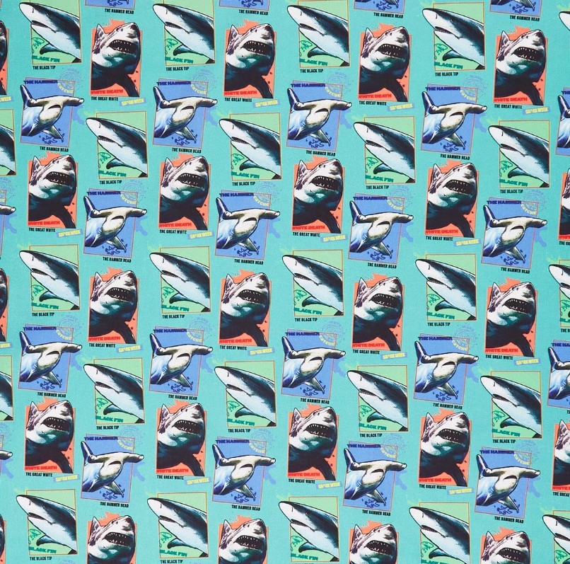 Shark Week Wave Catcher Green from Camelot Fabrics