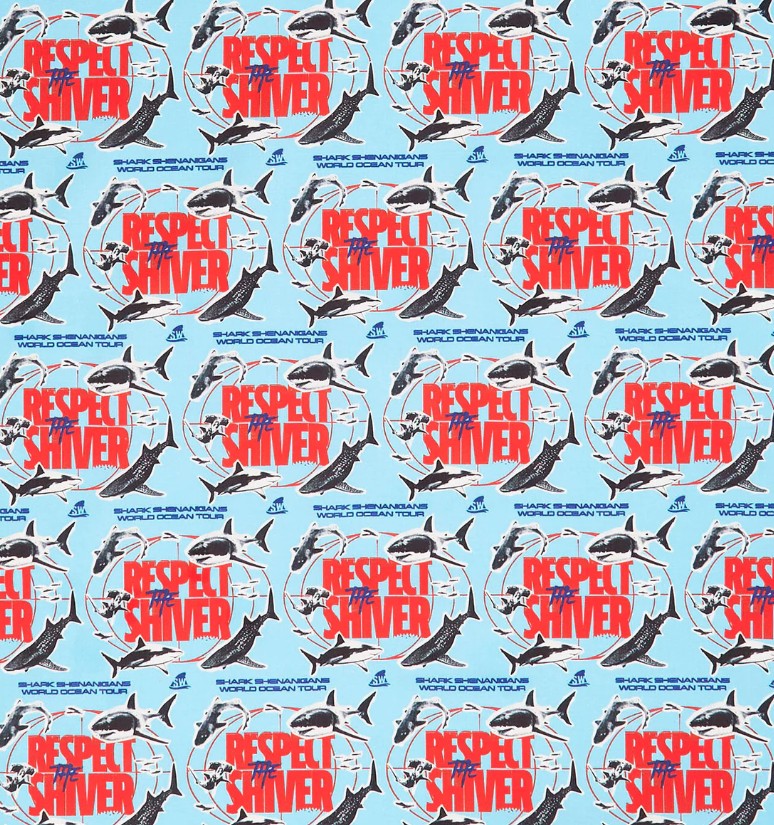 Shark Week Respect the Shiver Blue from Camelot Fabrics