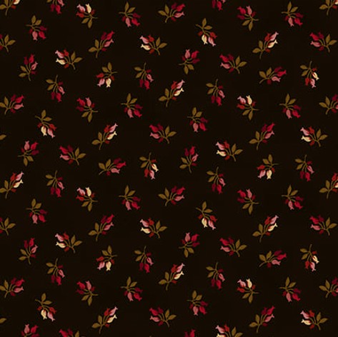 Scrap Basket Favorites Timeless Tulips Brown by Kim Diehl for Henry Glass Fabrics