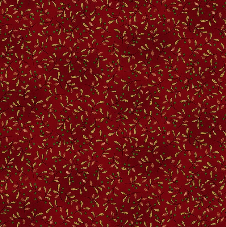 Scrap Basket Favorites Buds and Berries Cranberry by Kim Diehl for Henry Glass Fabrics
