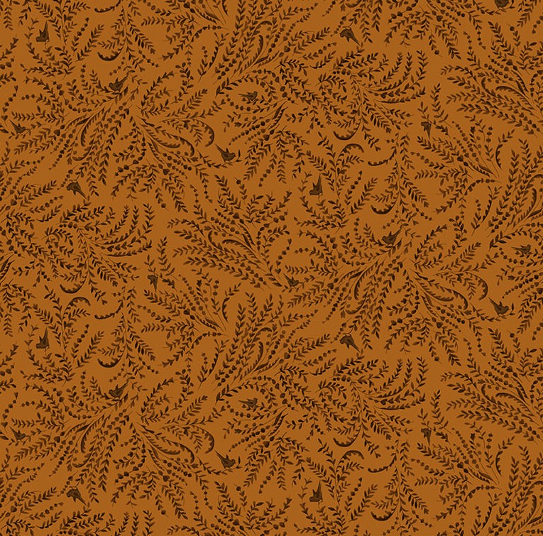 Scrap Basket Favorites Birds and Toile Orange by Kim Diehl for Henry Glass Fabrics