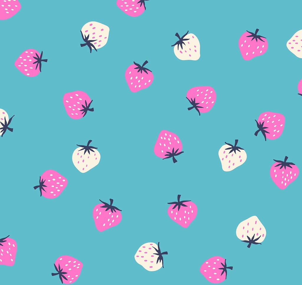 Strawberry Turquoise Strawberry Toss Berry by Kimberly Kight for Moda Fabrics