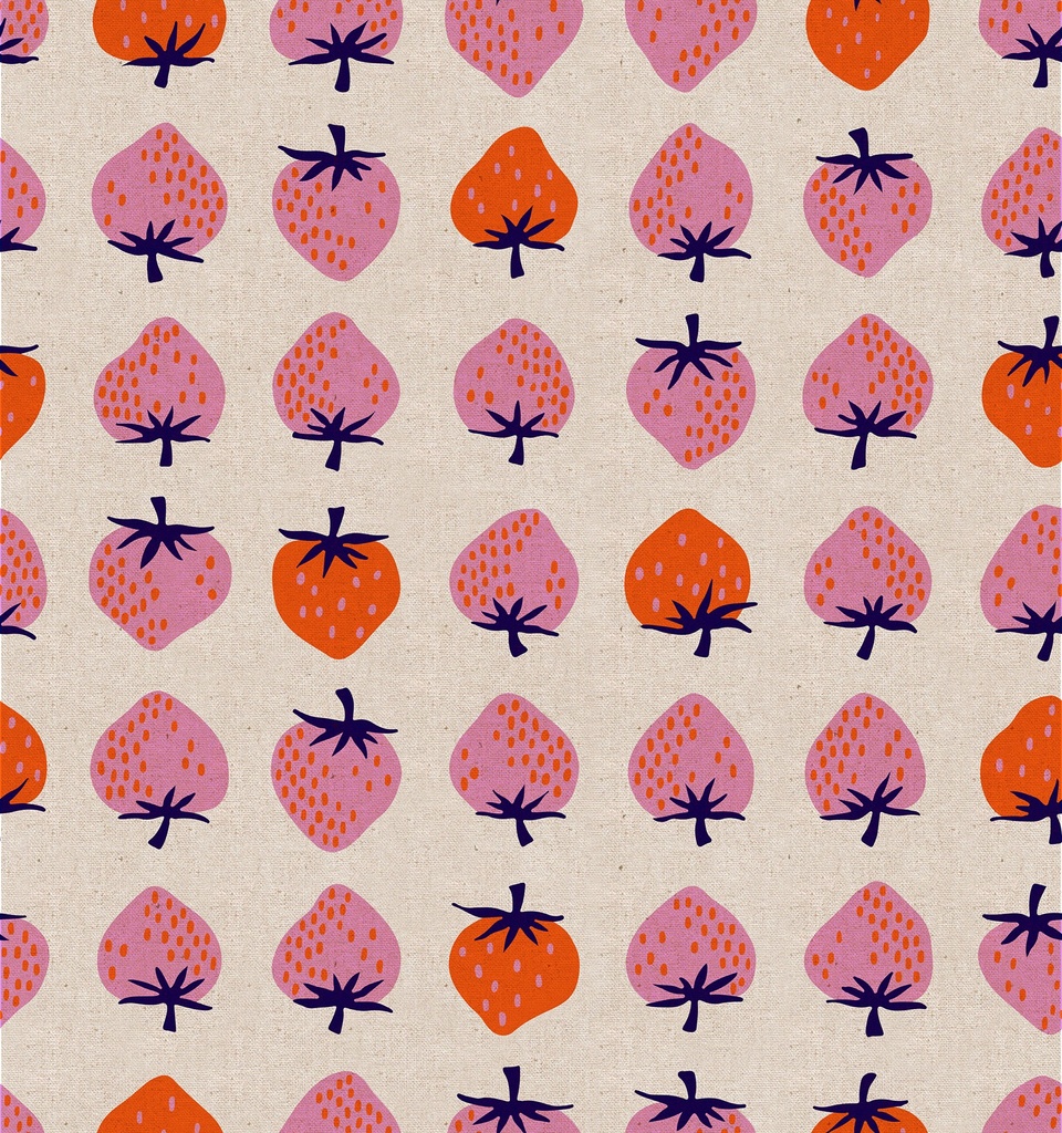 Strawberry Natural Canvas  by Ruby Star Society