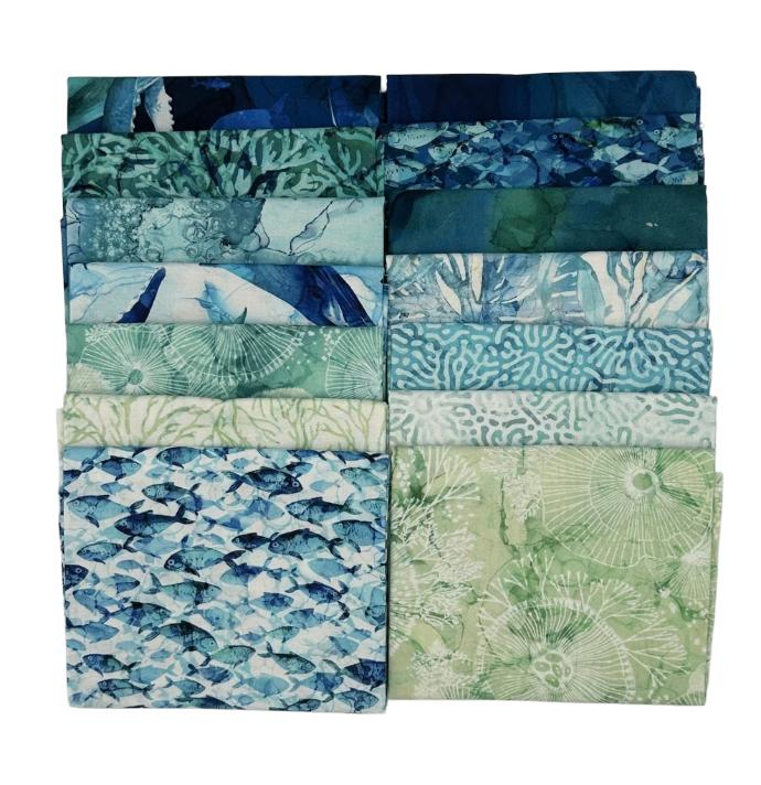 Deep Blue Fat Quarter Bundle from Northcott
