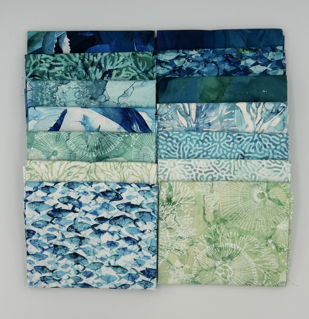 Deep Blue Fat Quarter Bundle from Northcott