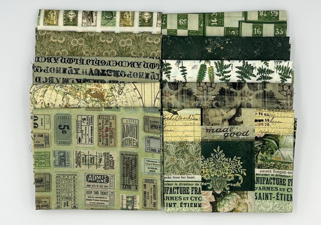 Tim Holtz Green Palatte Fat Quarter Bundle from Free Spirit