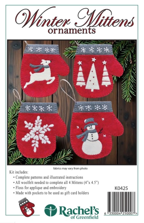 Winter Mittens Ornaments Kit from Rachel's of Greenfield