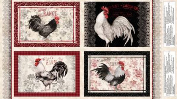 Proud Rooster Placemat Panel by Susan Winget for Wilmington Prints