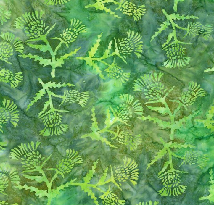 Expressions Batiks A Touch of Celtic Thistles Green Apple by Patience Griffin for Riley Blake Designs