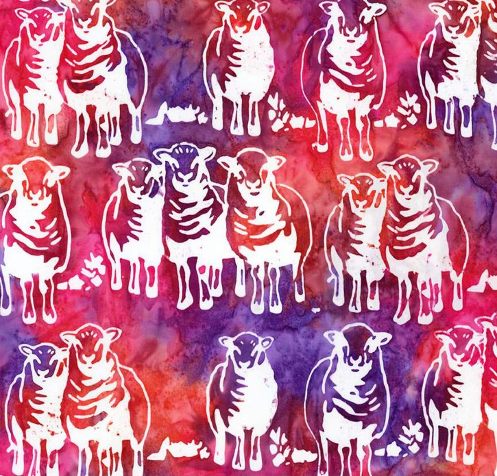 Expressions Batiks A Touch of Celtic Sheep Raspberry Nightshade by Patience Griffin for Riley Blake Designs