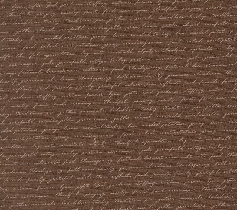 Acorn Hollow Campfire Text Nutmeg by BasicGrey for Moda Fabrics