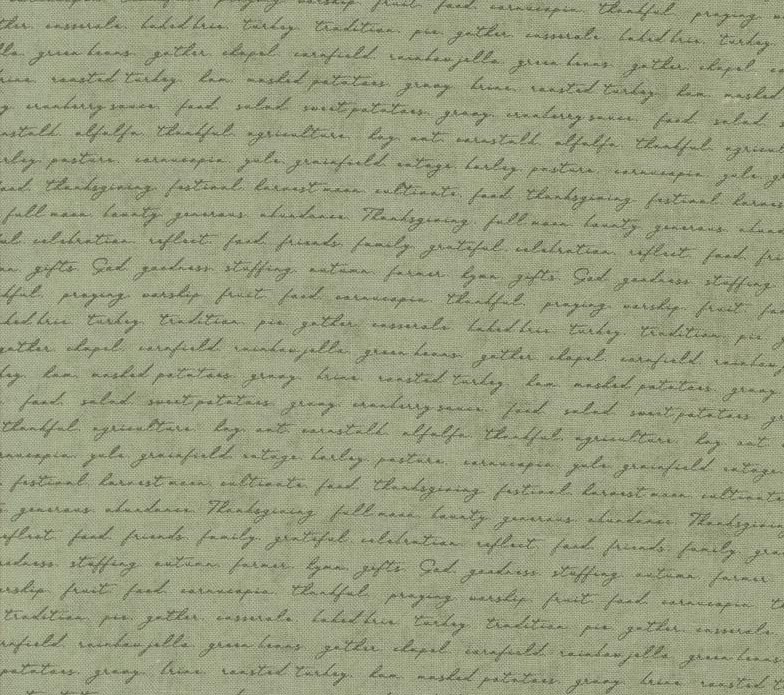 Acorn Hollow Campfire Text Sage by BasicGrey for Moda Fabrics