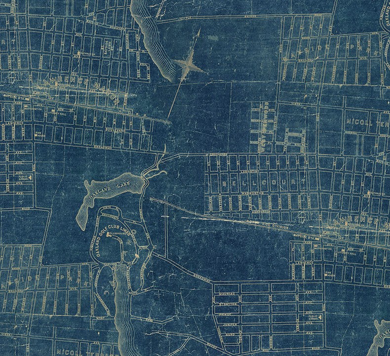 Palette Blue Map Blue by Tim Holtz for FreeSpirit Fabrics