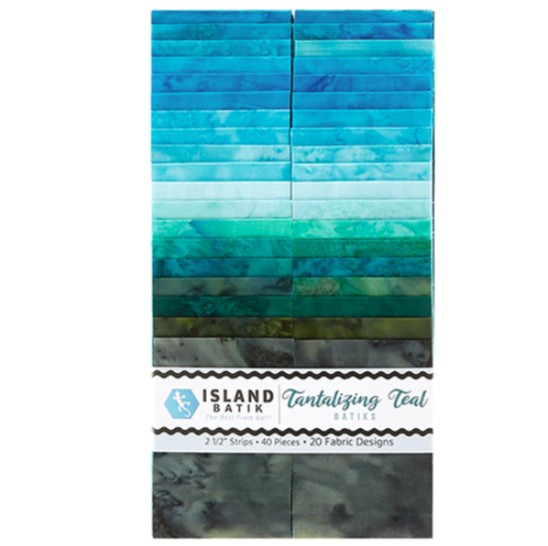 Tantalizing Teal Batiks Strip Pack from Island Batik