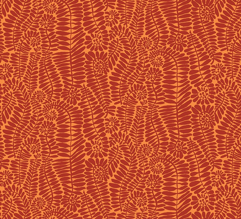 Kaffe Fassett Collective SM Fronds Melon by Brandon Mably for Kaffe Fassett