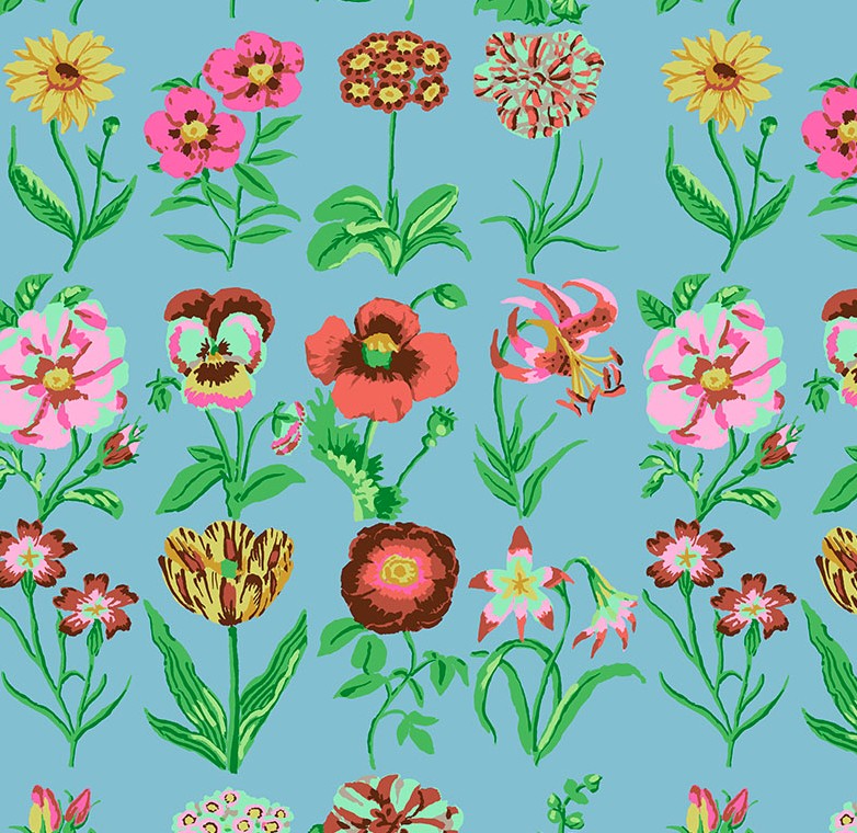 Kaffe Fassett Collective Flower Studies Blue by Kaffe Fassett