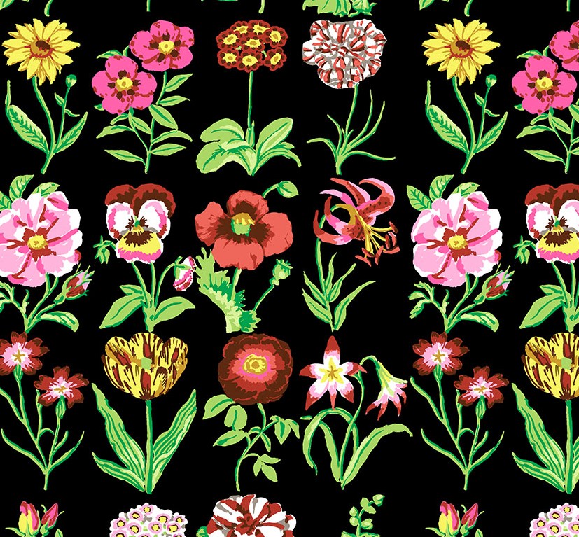 Kaffe Fassett Collective Flower Studies Black by Kaffe Fassett
