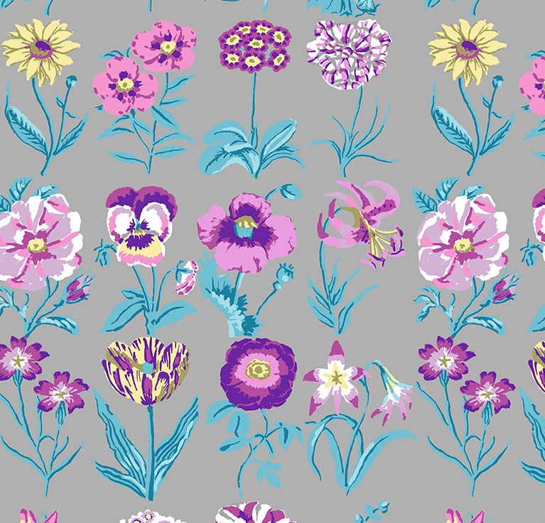 Kaffe Fassett Collective Flower Studies Grey by Kaffe Fassett