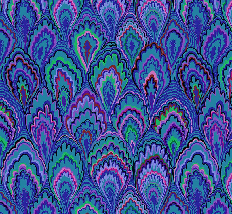Kaffe Fassett Collective Marble Scallops Blue by Kaffe Fassett