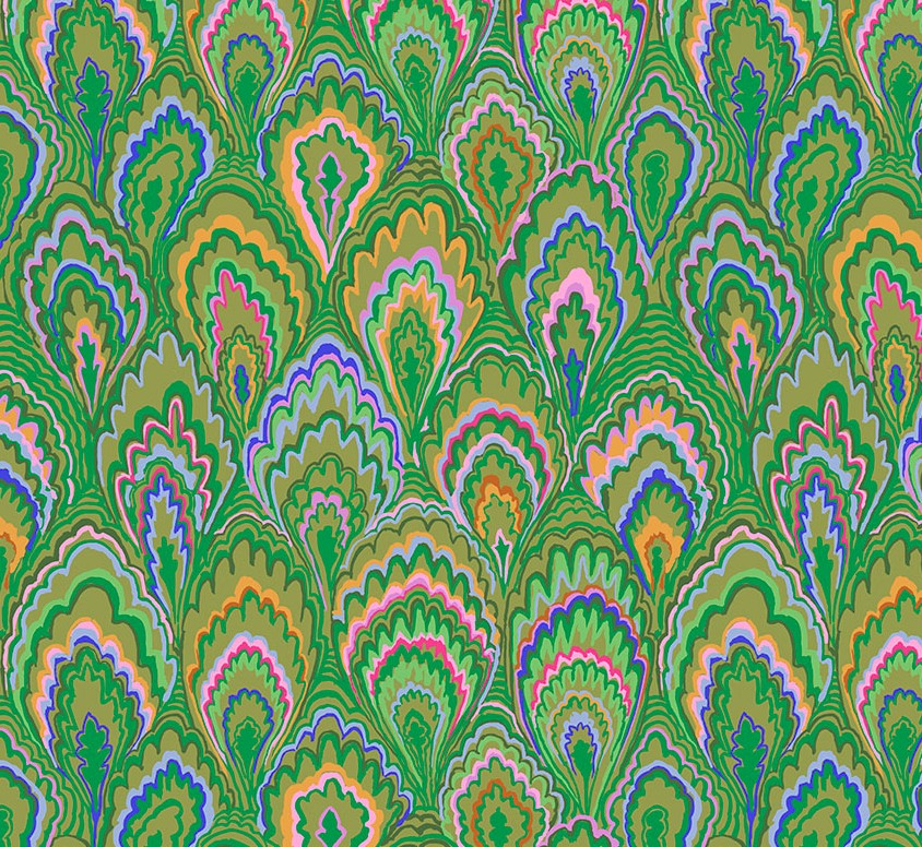 Kaffe Fassett Collective Marble Scallops Green by Kaffe Fassett