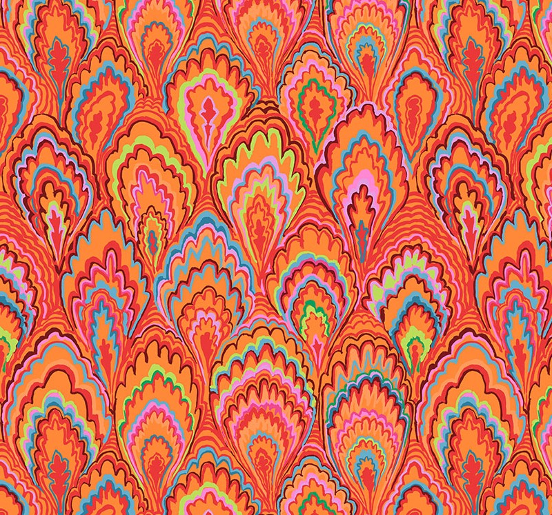 Kaffe Fassett Collective Marble Scallops Red by Kaffe Fassett