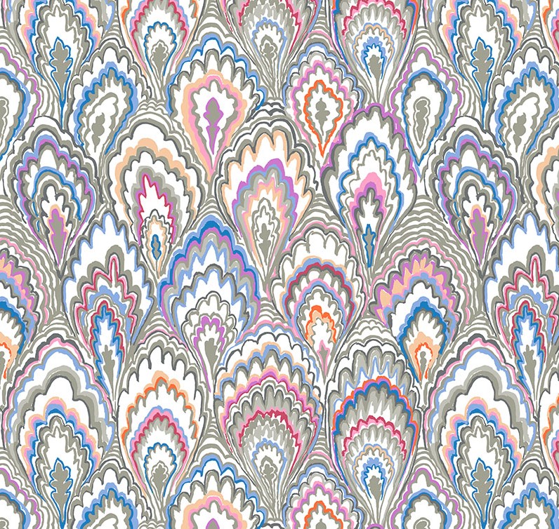 Kaffe Fassett Collective Marble Scallops Grey by Kaffe Fassett