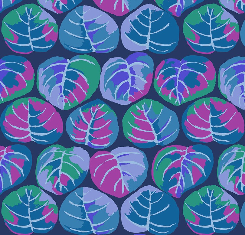 Kaffe Fassett Collective Palm Leaves Blue by Kaffe Fassett