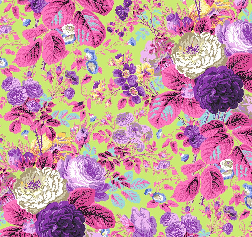Kaffe Fassett Collective Gradi Floral Lime by Philip Jacobs for Kaffe Fassett