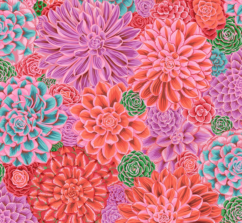 Kaffe Fassett Collective House Leeks Pink by Philip Jacobs for Kaffe Fassett
