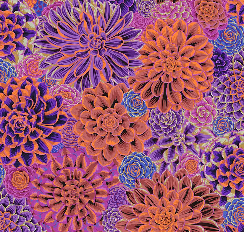 Kaffe Fassett Collective House Leeks Purple by Philip Jacobs for Kaffe Fassett