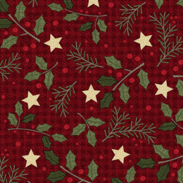 Holly Jolly Flannel Holly Red by Bonnie Sullivan for Maywood Studio