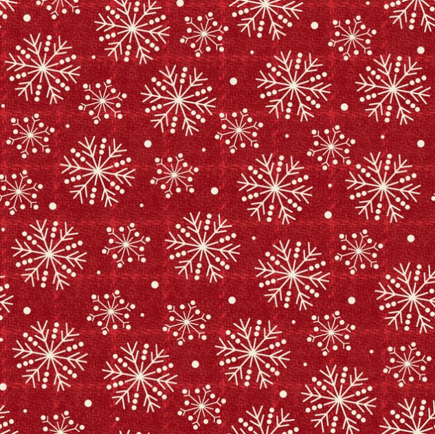 Holly Jolly Flannel Snowflakes Red by Bonnie Sullivan for Maywood Studio