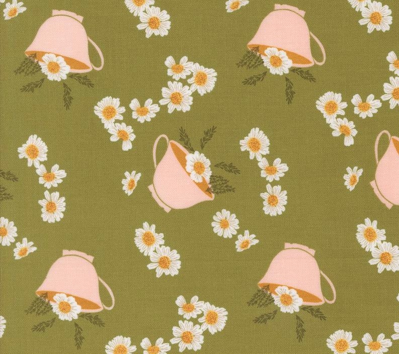 Frivolity Daisy Tea Lichen by Sweetfire Road for Moda Fabrics