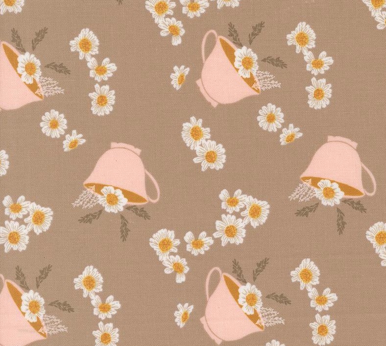 Frivolity Daisy Tea Mushroom by Sweetfire Road for Moda Fabrics