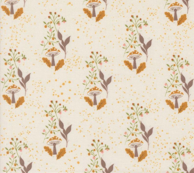 Frivolity Mushroom Path Porcelain by Sweetfire Road for Moda Fabrics