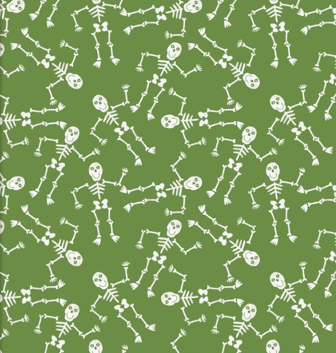 Monster Squad Sticks and Stones Green by Scott Barnes for 3 Wishes Fabrics