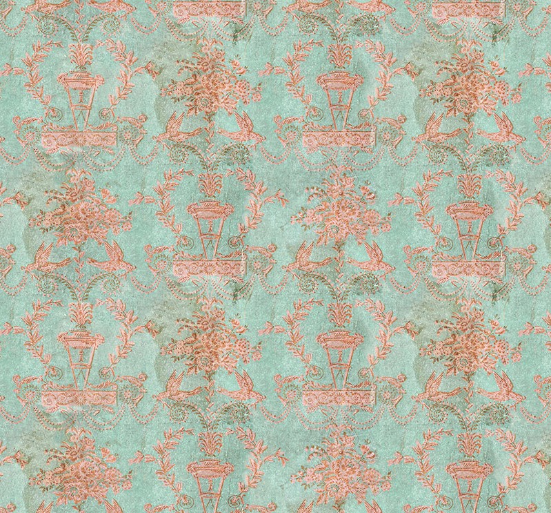 Palette Teal Wallpaper Teal by Tim Holtz for Freespirit Fabrics