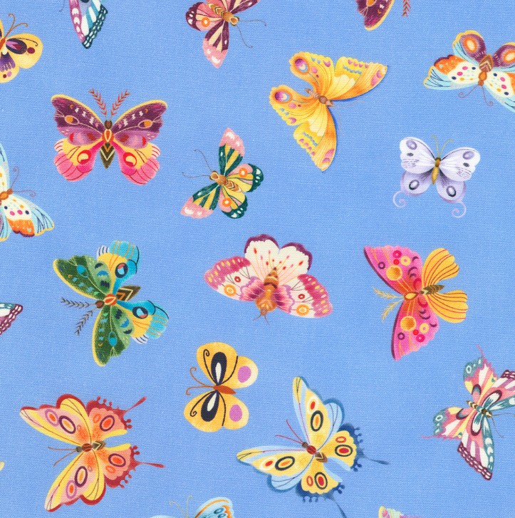 Flutter Butterflies Bright by Pimlada Phuapradit for Robert Kaufman Fabrics